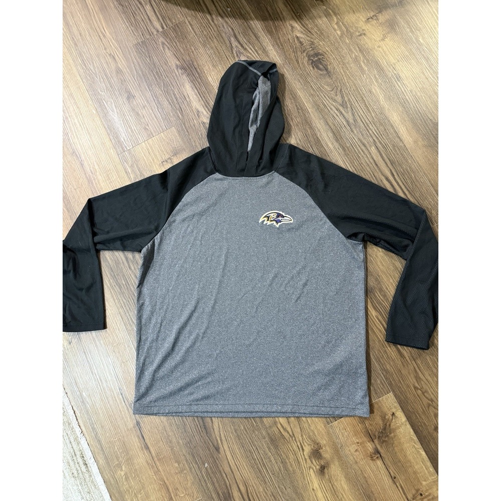 Baltimore Ravens Hoodie Adult XL Gray Football NFL Lightweight Long‎ Sleeve Mens